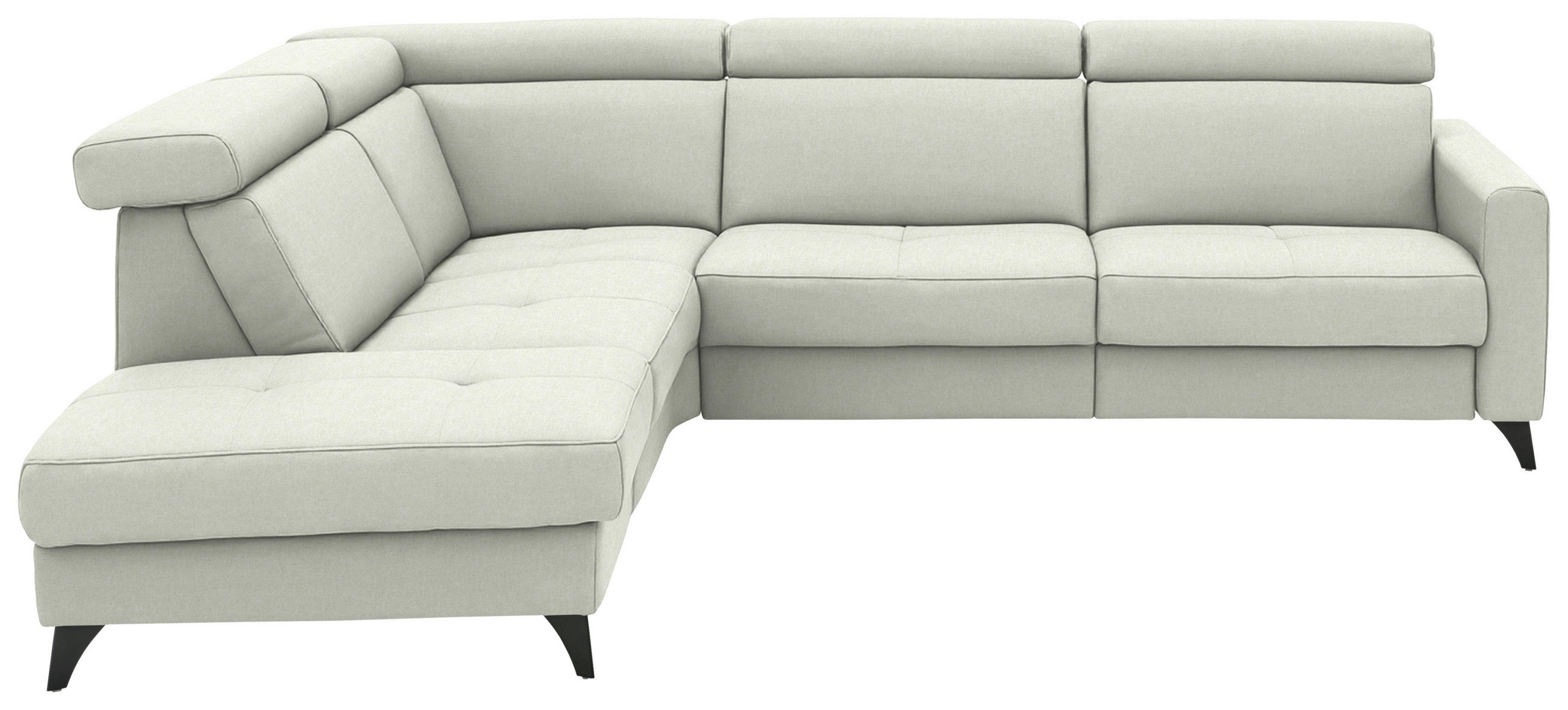 ECKSOFA Beldomo System in Flachgewebe Naturfarben  214/276 cm  - Schwarz/Naturfarben, KONVENTIONELL, Textil/Metall (214/276cm) - Beldomo System