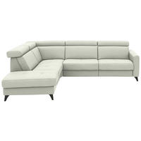 ECKSOFA Beldomo System in Flachgewebe Naturfarben  214/276 cm  - Schwarz/Naturfarben, KONVENTIONELL, Textil/Metall (214/276cm) - Beldomo System