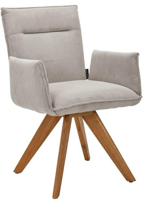 ARMLEHNSTUHL  in Cord  - Ecru/Wildeiche, Design, Holz/Textil (59/87/62cm) - Johann Jakob