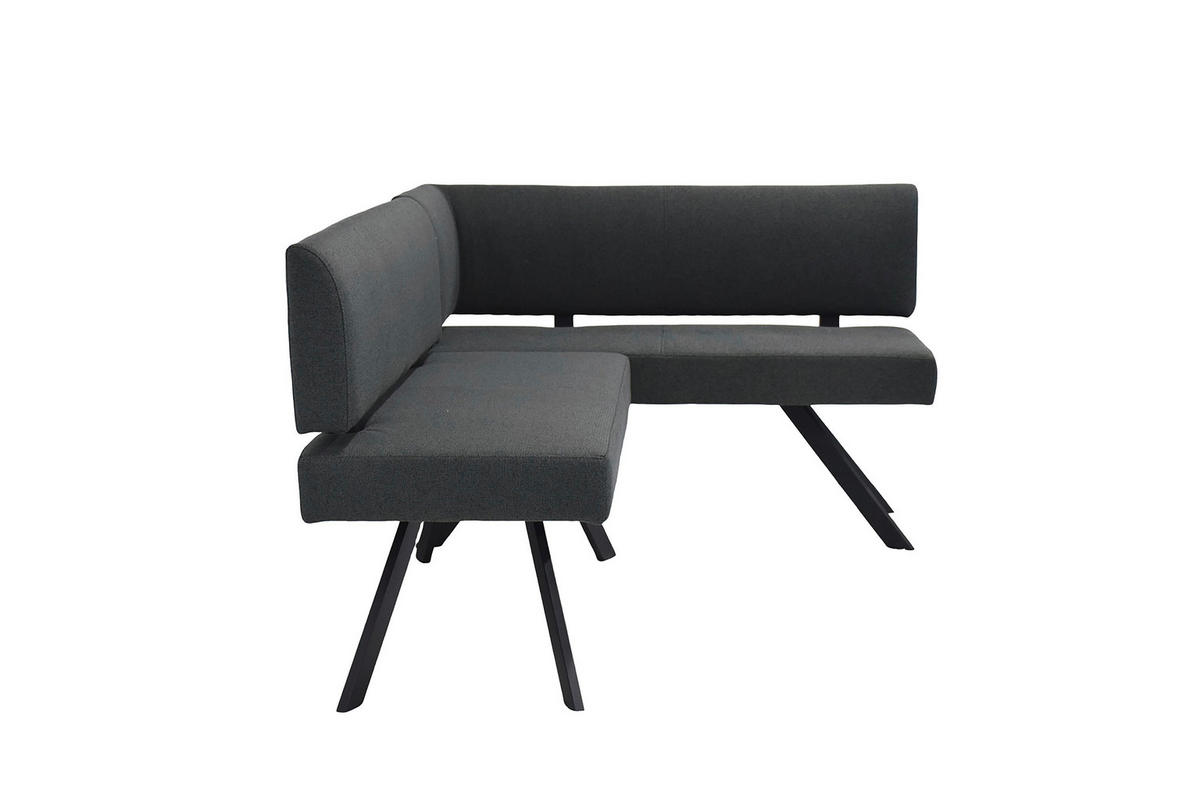 ECKBANK 182/85 cm Dunkelgrau   - Dunkelgrau/Schwarz, MODERN, Textil/Metall (182/85cm) - MID.YOU