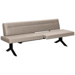 SITZBANK 220/87/70-86 cm  in Hellbraun, Cappuccino  - Hellbraun/Schwarz, KONVENTIONELL, Textil/Metall (220/87/70-86cm) - Moderano