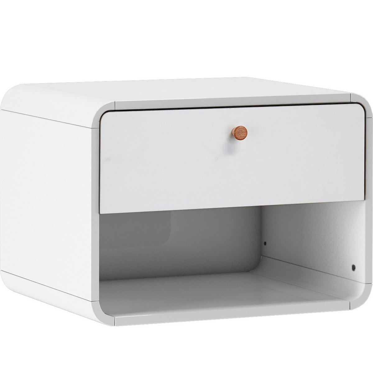 NACHTTISCH 51/37/39 cm  - Weiß/Naturfarben, Design, Holz/Holzwerkstoff (51/37/39cm) - MID.YOU