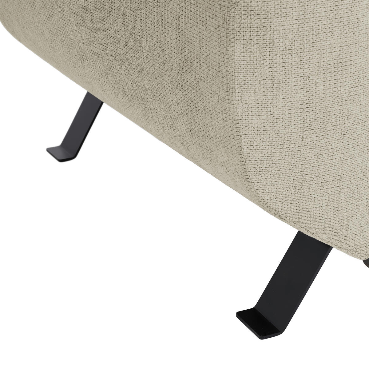 HÖRNSOFFA i vävt tyg greige  - greige/svart, Modern, metall/textil (257/198cm) - MID.YOU