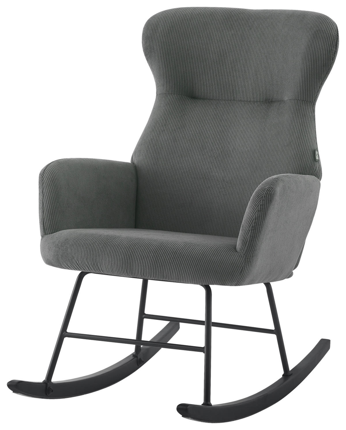 SCHAUKELSESSEL in Cord Grau  - Schwarz/Grau, Design, Holz/Textil (65/97/94cm) - Ti'me