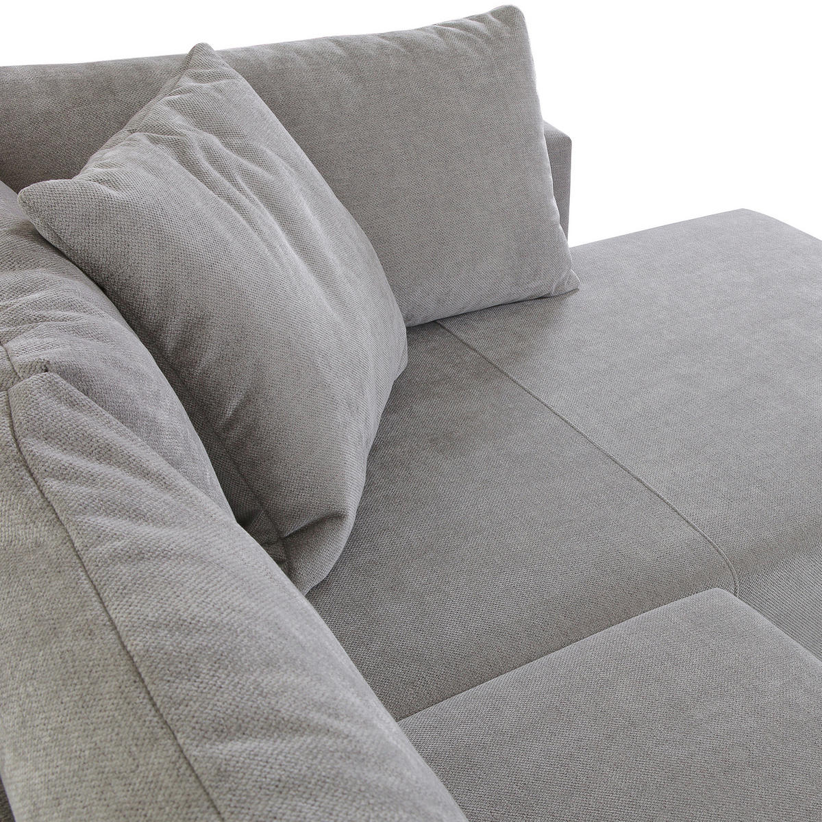 ECKSOFA in Flachgewebe Grau  - Schwarz/Grau, Konventionell, Kunststoff/Textil (295/200cm) - Carryhome