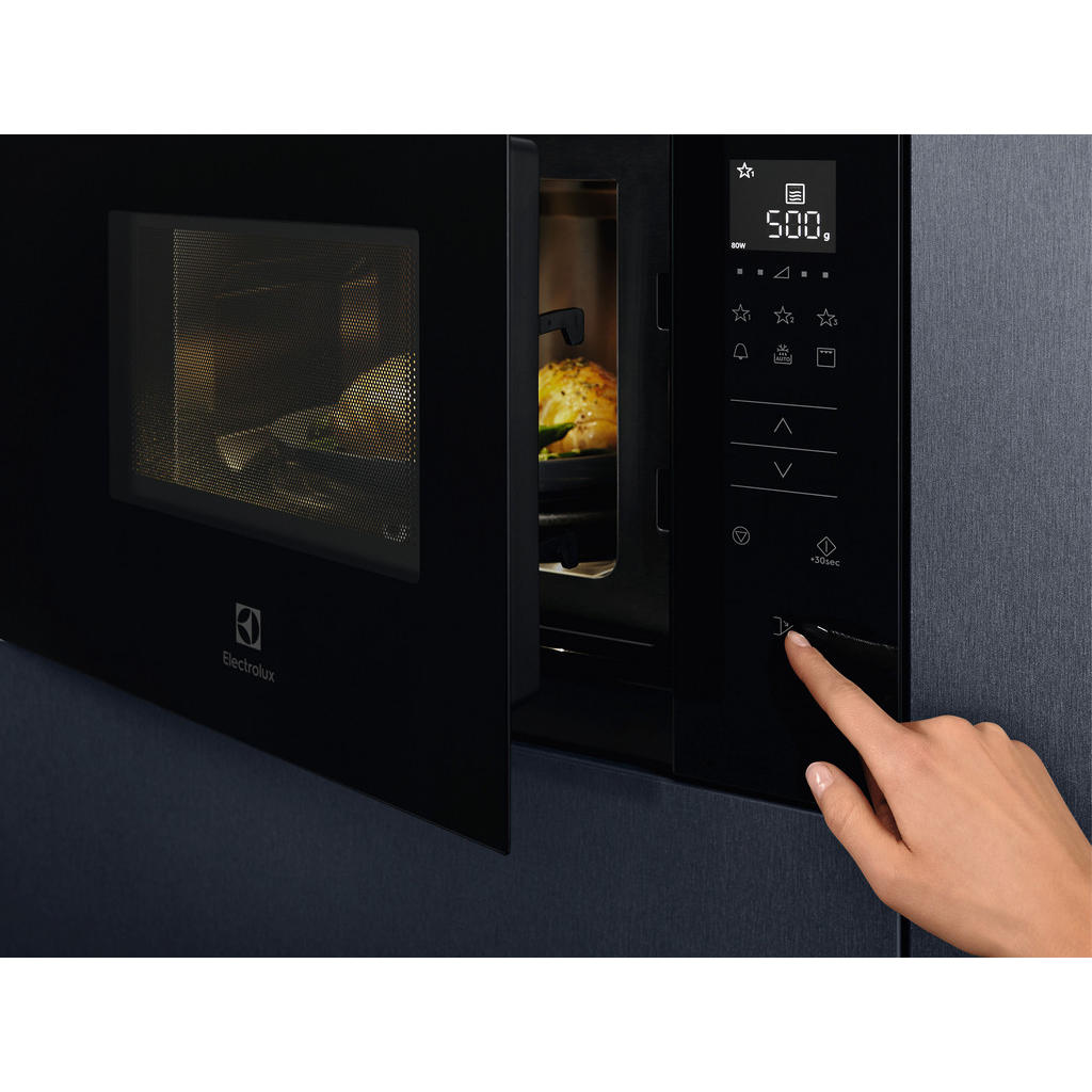 Thumbnail - Electrolux Einbaumikrowelle, Schwarz, Metall, Glas, 59.4x37.1x31.6 cm, Garraumbeleuchtung, LED-Display, Auftaufunktion, ...