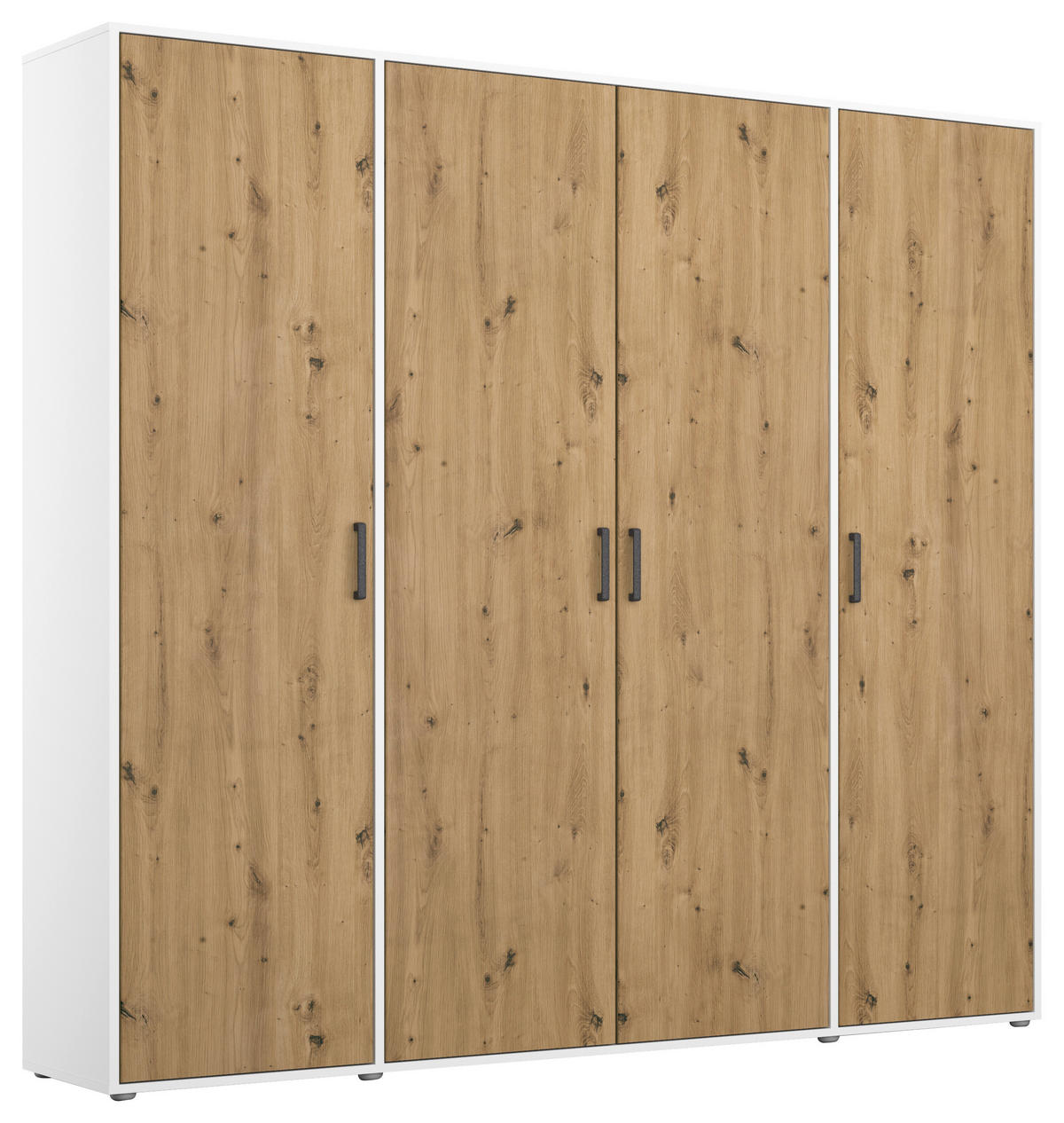 DREHTÜRENSCHRANK in Weiss, Eiche Artisan  - Weiss/Eiche Artisan, Modern, Holzwerkstoff/Kunststoff (187/194/53cm) - Rauch Möbel