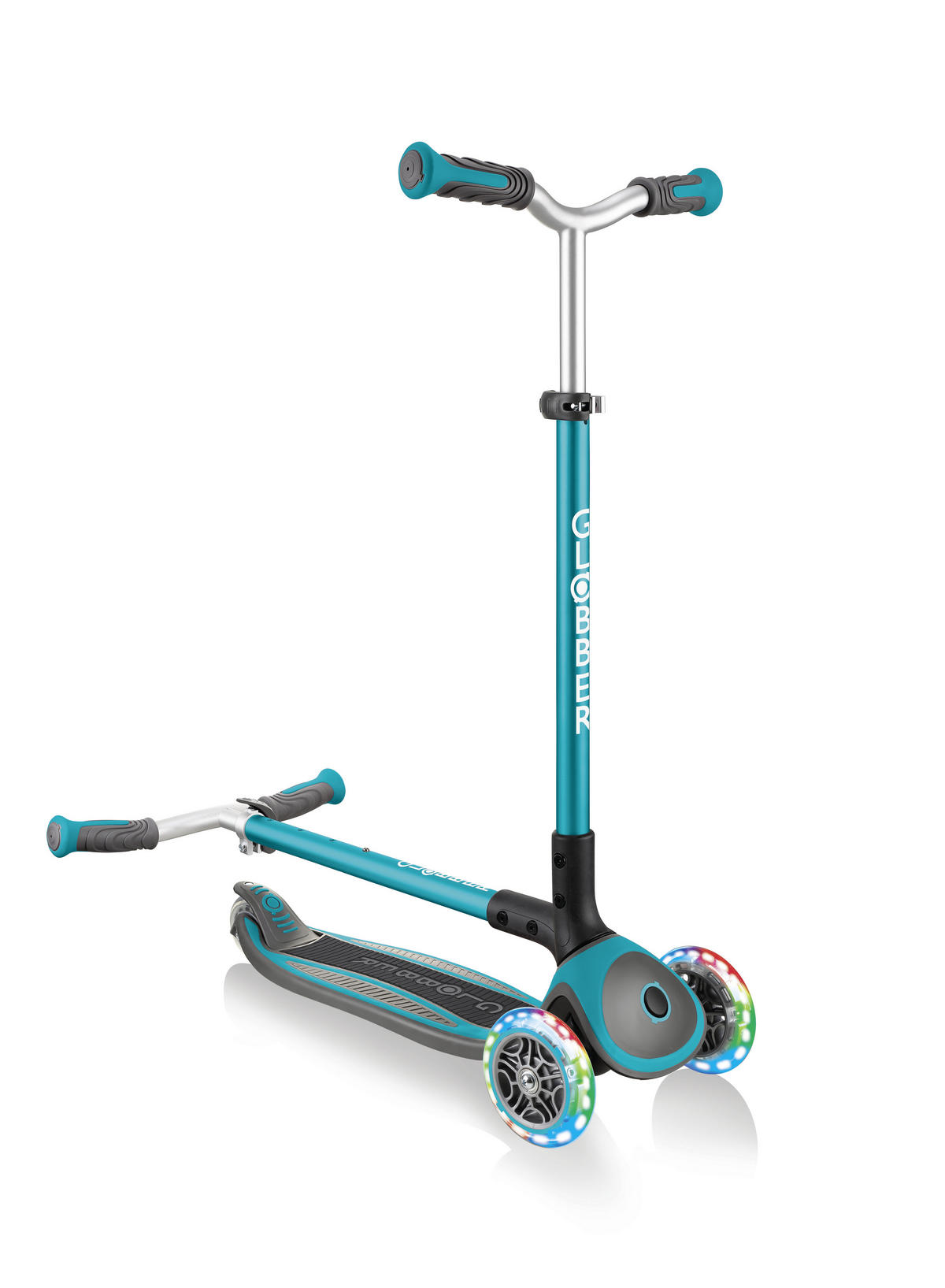SCOOTER 662 Globber Master Lights  - Türkis/Schwarz, Basics, Kunststoff (61/94/37cm) - GLOBBER