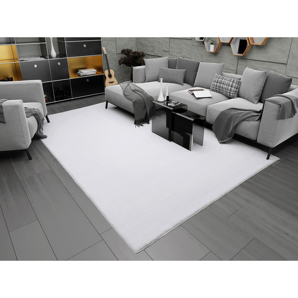 Thumbnail - Novel Fellteppich Blana, Weiß, Textil, Uni, rechteckig, 200x290 cm, Oeko-Tex® Standard 100, Teppiche & Böden, Teppiche, ...
