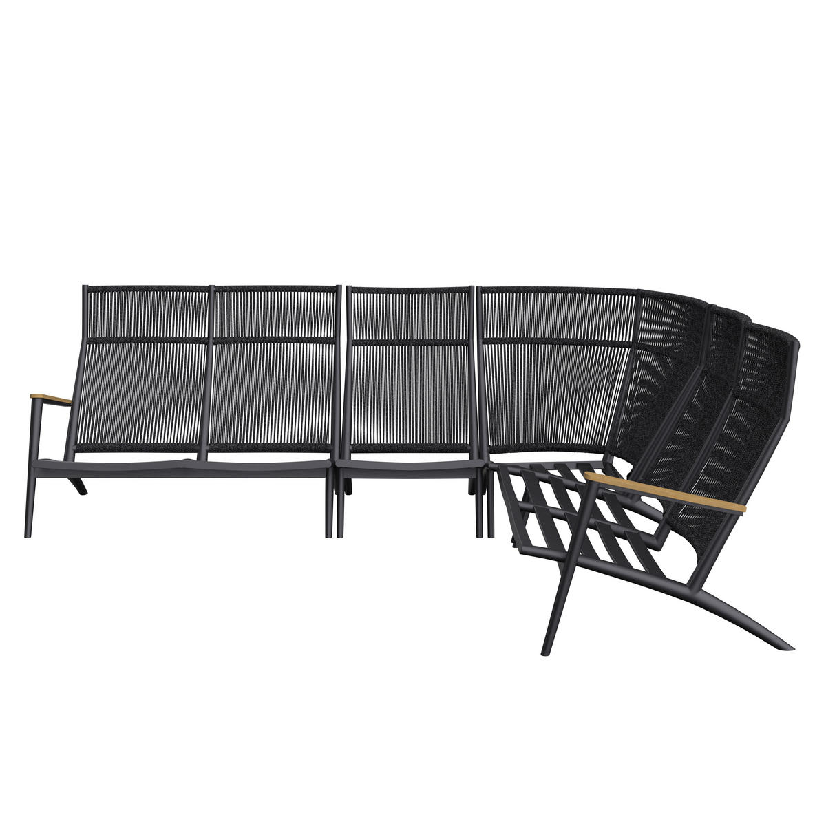LOUNGE GARNITURA  antracit   - tamno siva/antracit, Design, drvo/metal (280/220cm) - Amatio