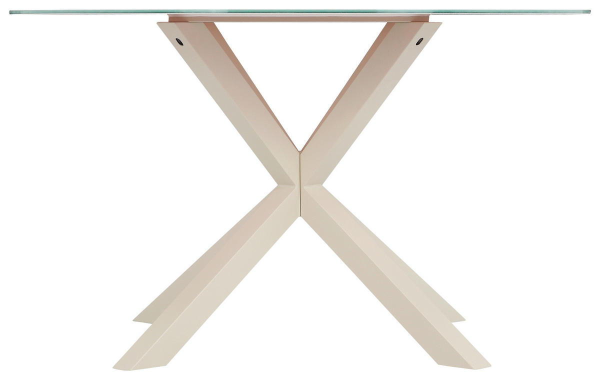 ESSTISCH  Metall, Glas rund Kaschmir  - Kaschmir, MODERN, Glas/Metall (130/75,5cm) - P & B