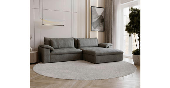 ECKSOFA  in Webstoff Graubraun  306/198 cm  - Graubraun/Schwarz, MODERN, Kunststoff/Textil (306/198cm) - Carryhome