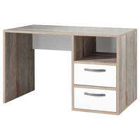 MLADINSKA PISALNA MIZA leseni material naravne barve, bela  - bela/naravne barve, Konvencionalno, umetna masa/leseni material (125/70/75cm) - Carryhome