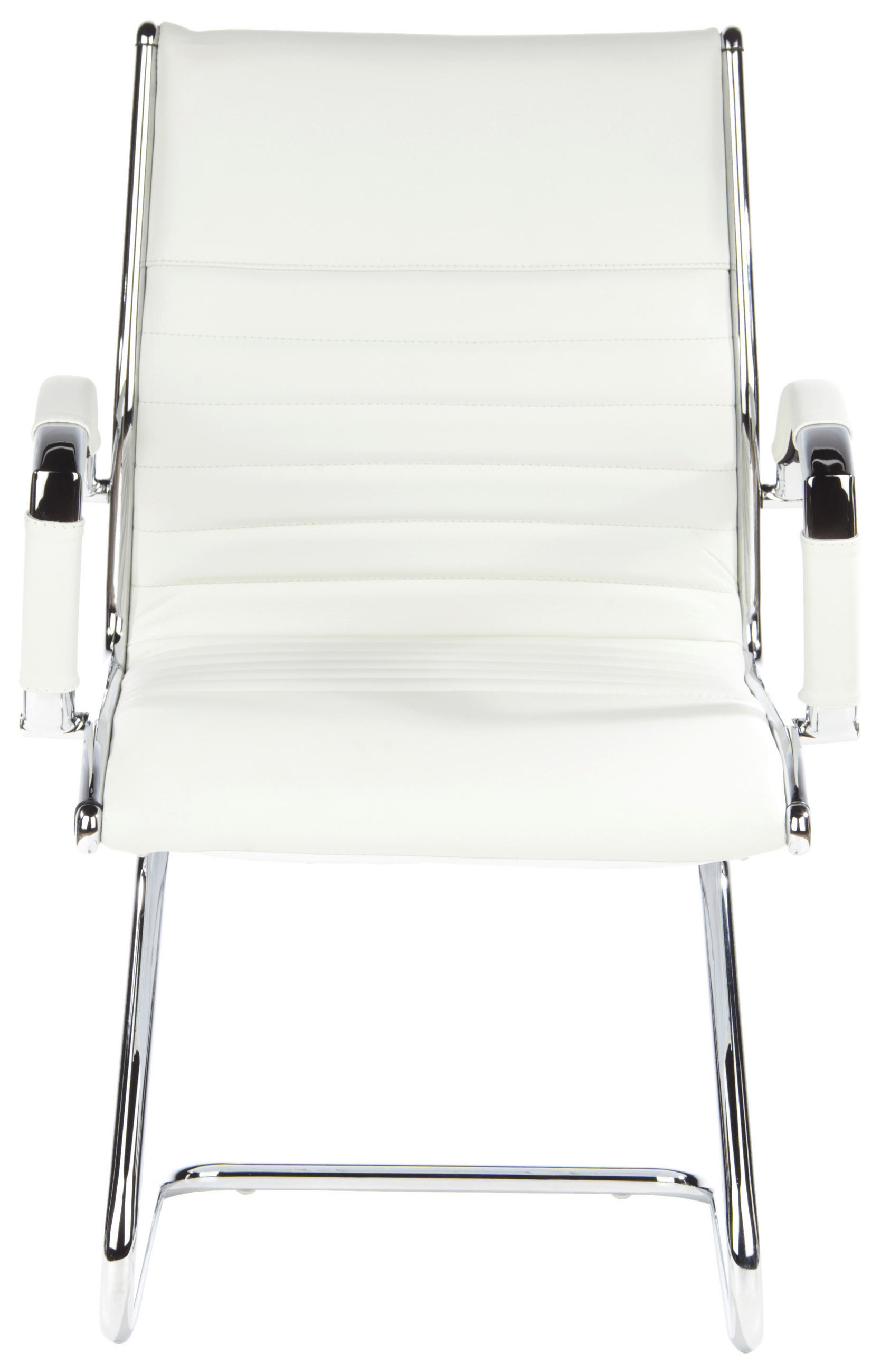 BESÖKSSTOL  i läderimitation cremefärgad, kromfärg  - kromfärg/cremefärgad, Modern, metall/läder (62/94/46cm) - MID.YOU