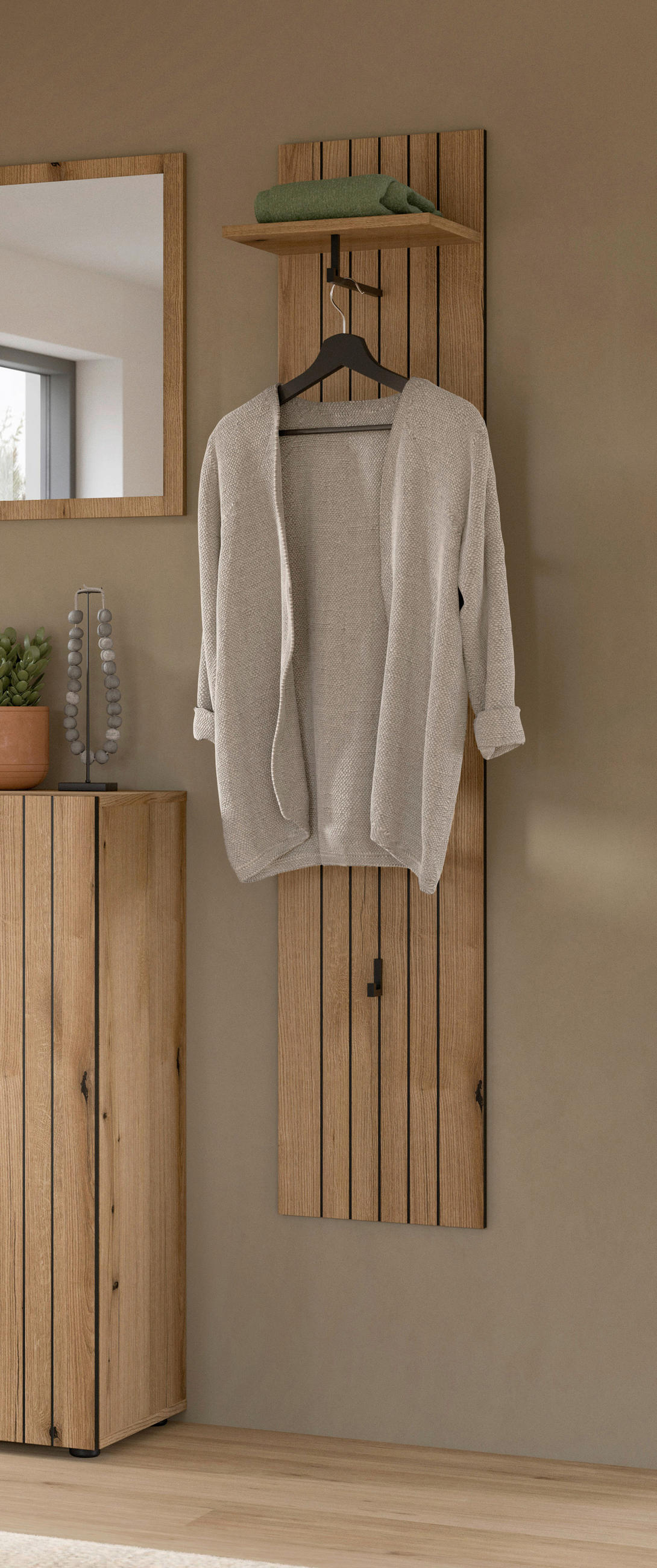 GARDEROBENPANEEL  in 31/160/27 cm  - Eichefarben, Design, Holzwerkstoff (31/160/27cm) - MID.YOU