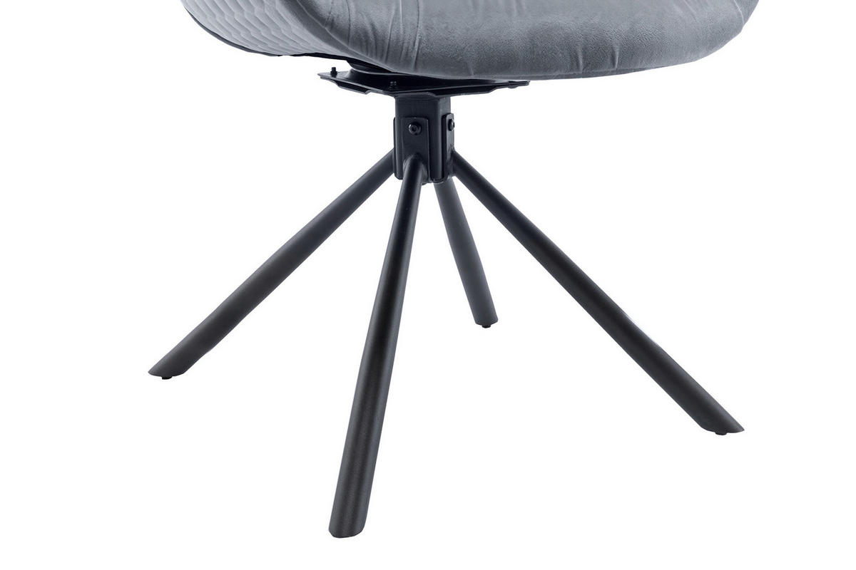 ARMLEHNSTUHL  in Samt  - Schwarz/Grau, MODERN, Textil/Metall (64/82/63cm) - Livetastic