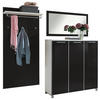 GARDEROBE 3-teilig  in 215/195/37 cm  - Anthrazit/Weiß, Design, Glas/Holzwerkstoff (215/195/37cm)