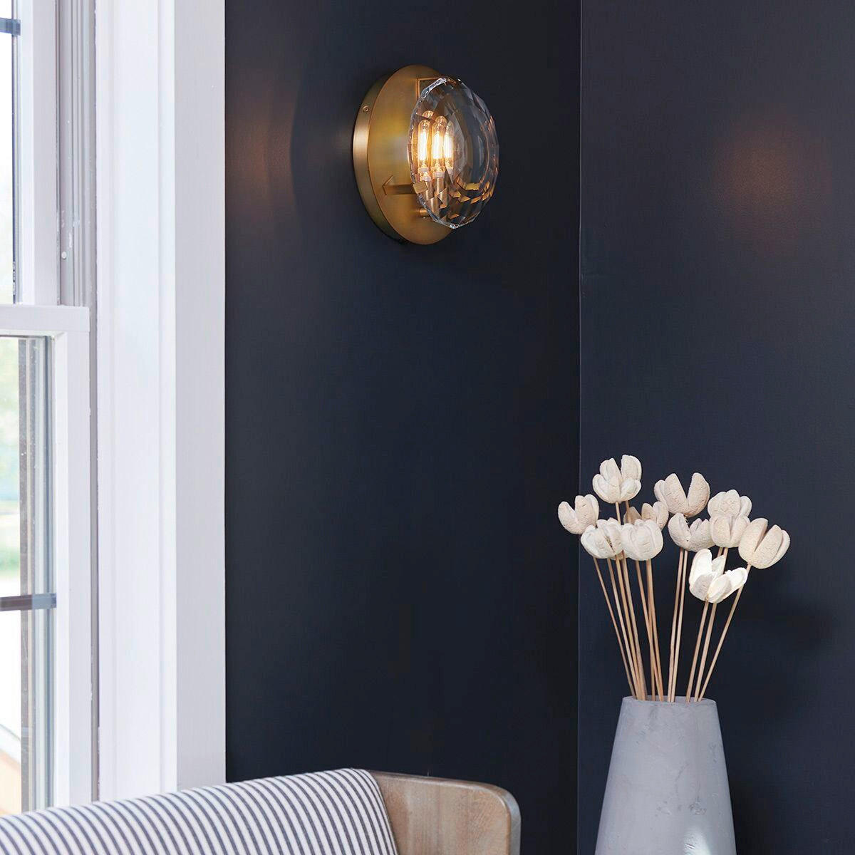 WANDLEUCHTE Quintiesse 22/22/10,5 cm  - Messingfarben, Design, Glas/Metall (22/22/10,5cm) - Elstead Lighting