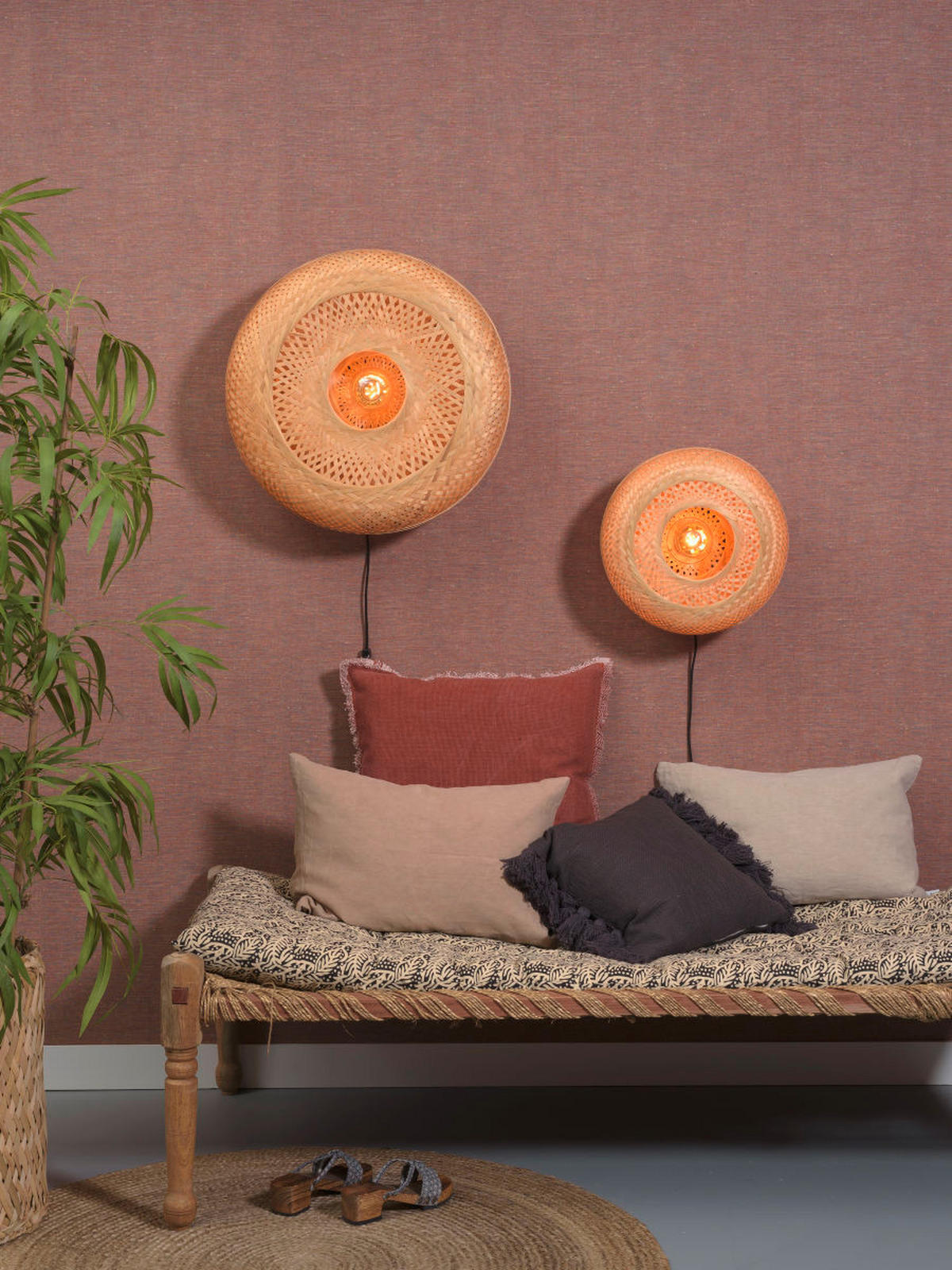 WANDLEUCHTE GOOD&MOJO  15/60/60 cm   - Naturfarben, Trend, Naturmaterialien (15/60/60cm) - Good & Mojo