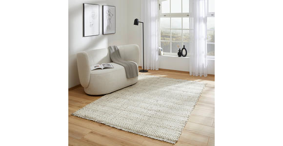 HANDWEBTEPPICH 70/130 cm Kärnten Weiß, Beige  - Beige/Weiß, Basics, Textil (70/130cm) - Linea Natura