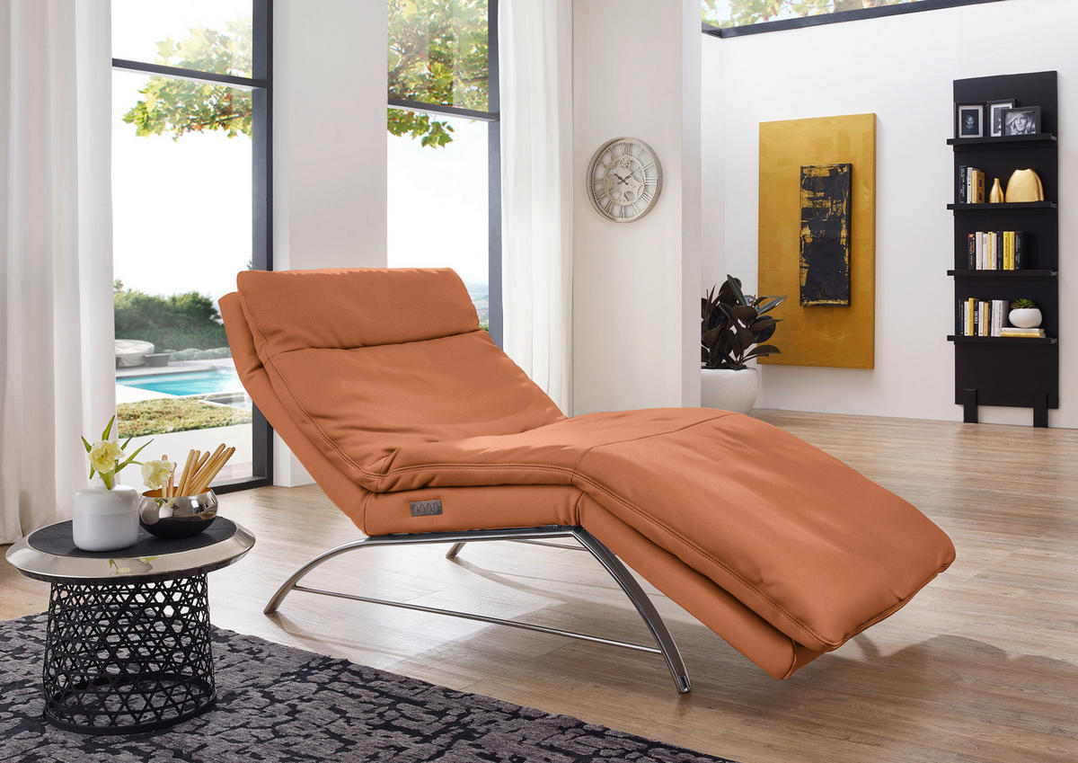RELAXLIEGE in Echtleder Cognac  - Cognac/Alufarben, Basics, Leder (95/91/170cm) - Chilliano