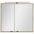SPIEGELSCHRANK 80/70/20 cm  - Eichefarben/Silberfarben, KONVENTIONELL, Glas/Holz (80/70/20cm) - Linea Natura