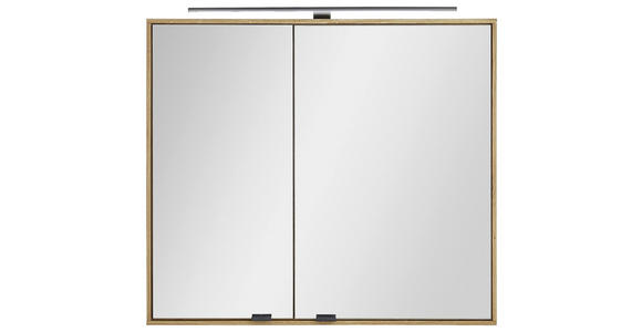 SPIEGELSCHRANK 80/70/20 cm  - Eichefarben/Silberfarben, KONVENTIONELL, Glas/Holz (80/70/20cm) - Linea Natura