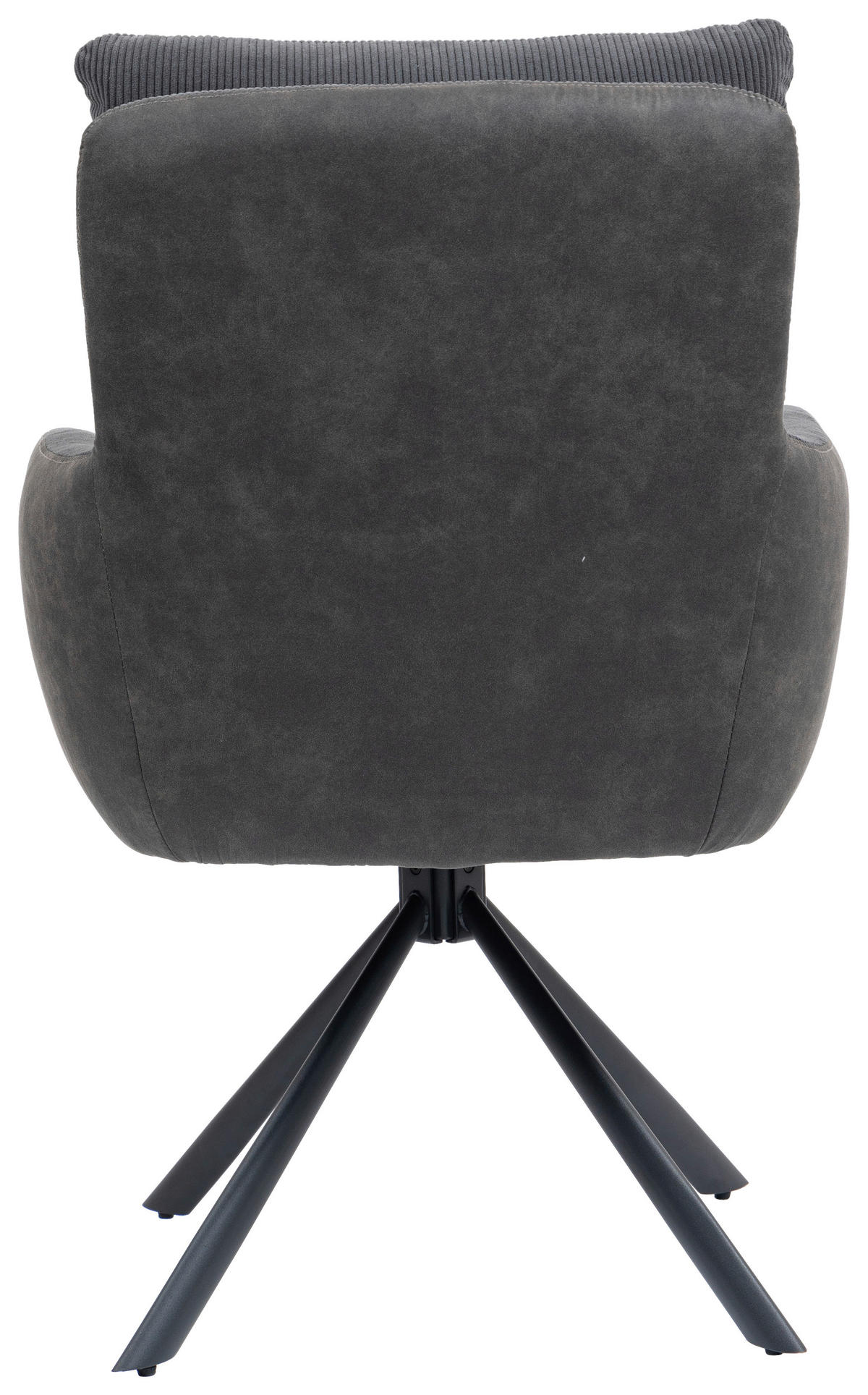 ARMLEHNSTUHL  in Eisen Cord  - Anthrazit/Schwarz, KONVENTIONELL, Textil/Metall (60/95/67cm) - MID.YOU