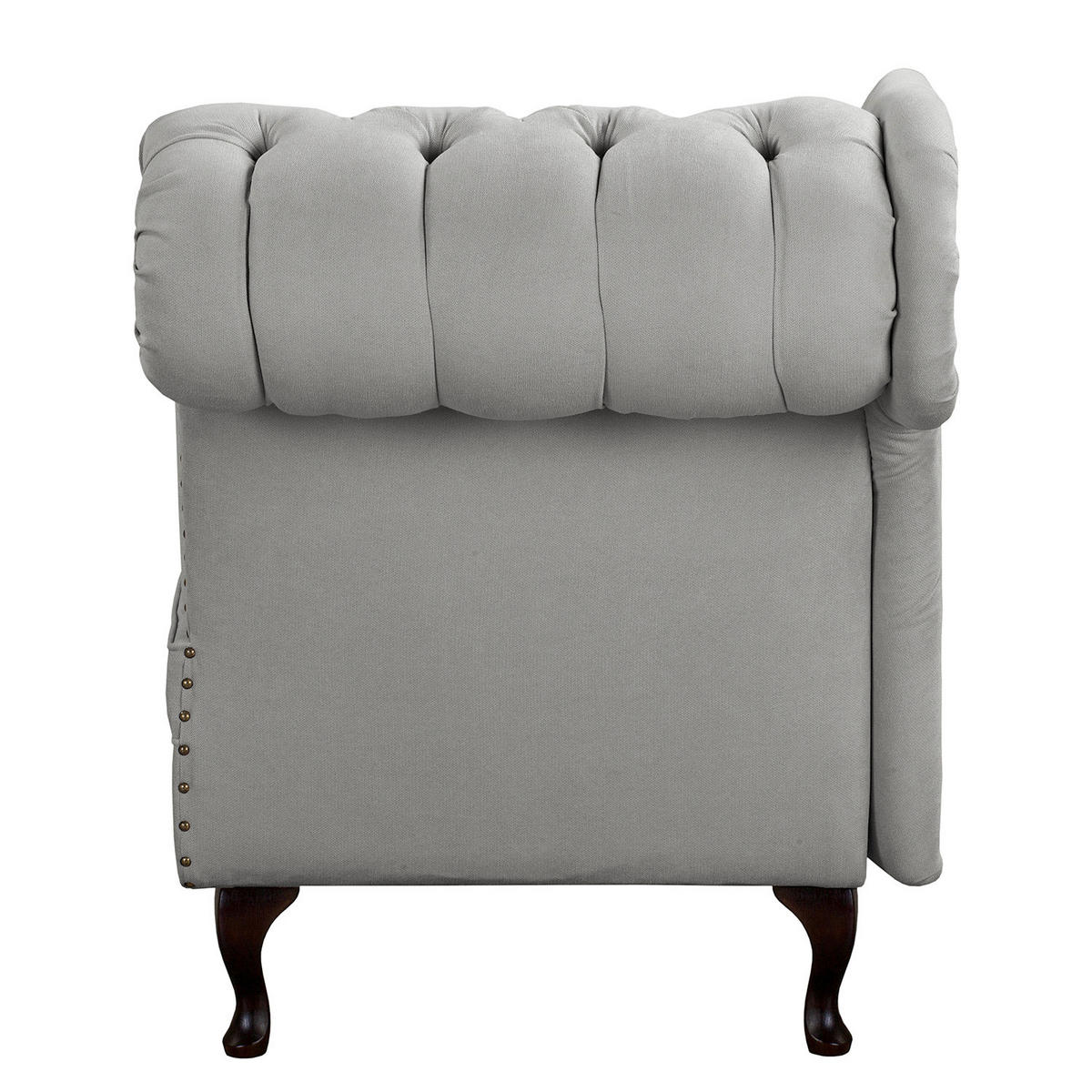 RÉCAMIERE Pako in Mikrofaser Grau  - Braun/Grau, Design, Holz/Textil (185/93/75cm) - Livetastic