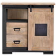 WEINSCHRANK  - Anthrazit/Schwarz, LIFESTYLE, Holz/Metall (90/85/45cm) - Landscape