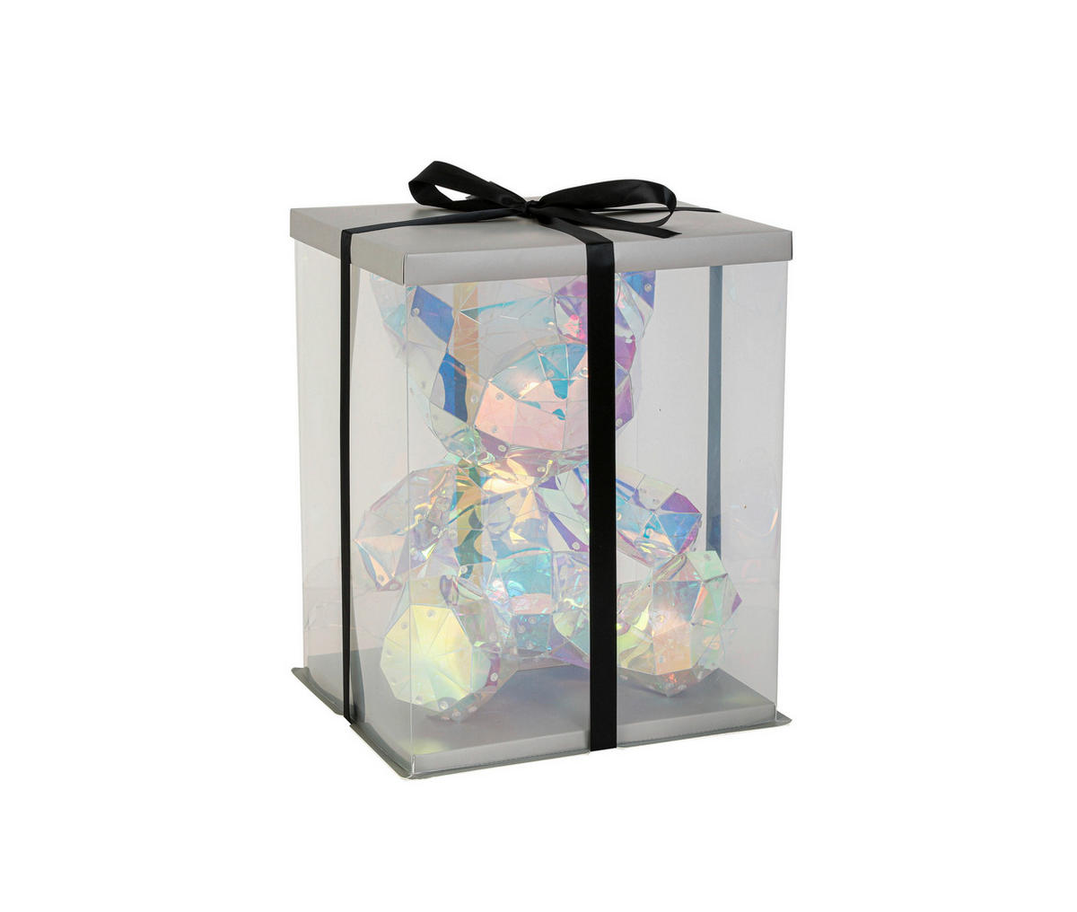 LED-DEKOLEUCHTE Bär 19/20/25 cm   - Transparent/Perlmutt, Design, Kunststoff (19/20/25cm) - Novel