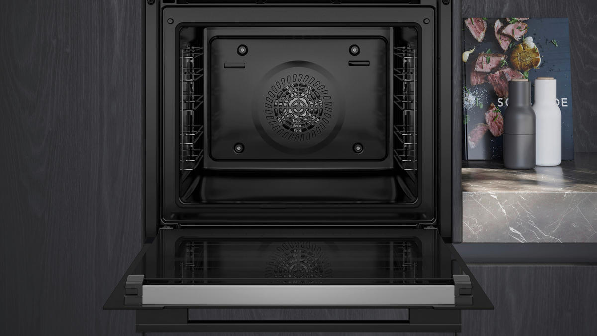 EINBAUBACKOFEN HB772G1B1  - Edelstahlfarben/Schwarz, Basics, Metall (59,4/59,5/54,8cm) - Siemens