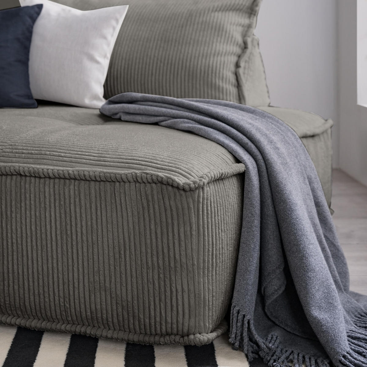 RÜCKENKISSEN   83/25/42 cm  - Anthrazit, Modern, Textil (83/25/42cm) - Trendmanufaktur