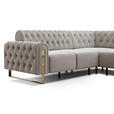ECKSOFA  in Velours Beige  264/264 cm  - Beige/Goldfarben, KONVENTIONELL, Textil/Metall (264/264cm) - Carryhome