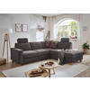 ECKSOFA in Flachgewebe Dunkelgrau  - Eichefarben/Dunkelgrau, Konventionell, Holz/Textil (236/213cm) - Sit & More