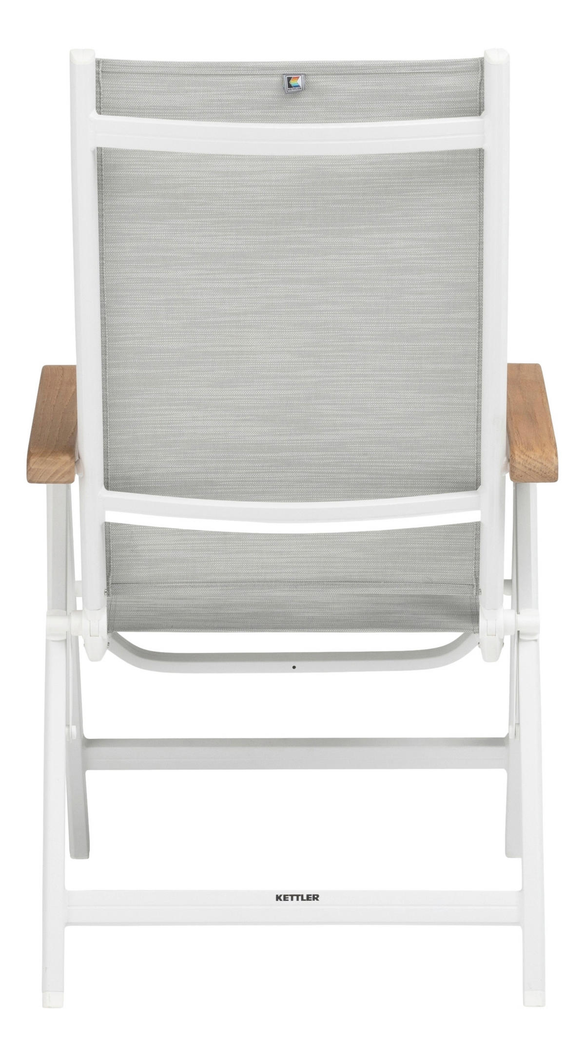 GARTENKLAPPSESSEL Teakholz Aluminium Naturfarben, Weiß, Hellgrau  - Hellgrau/Naturfarben, Basics, Holz/Textil (61/109/65cm) - Kettler