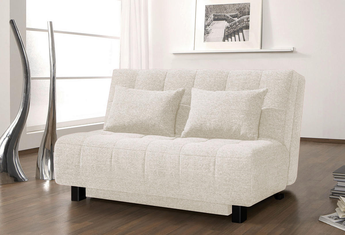SCHLAFSOFA in Textil Naturfarben  - Schwarz/Naturfarben, Design, Textil/Metall (145/92/102cm) - Novel