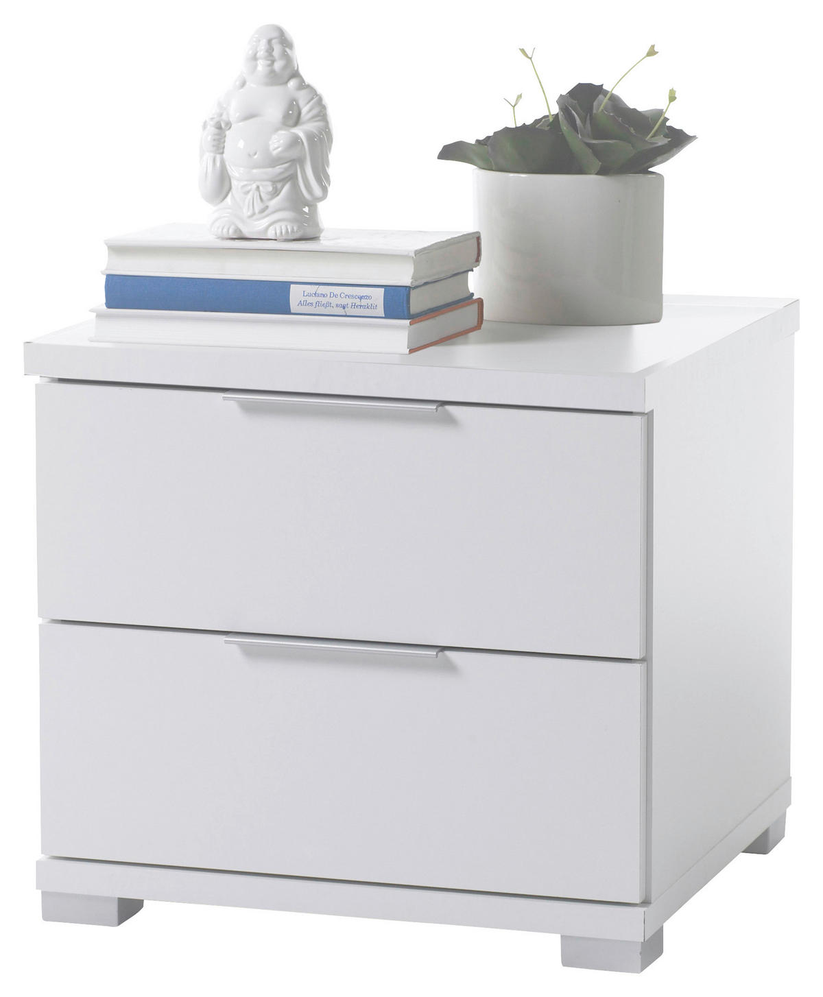 NOĆNI STOČIĆ bela  - bela/srebrna, Dizajnerski, pločasti materijal/plastika (46/43/42cm) - Boxxx