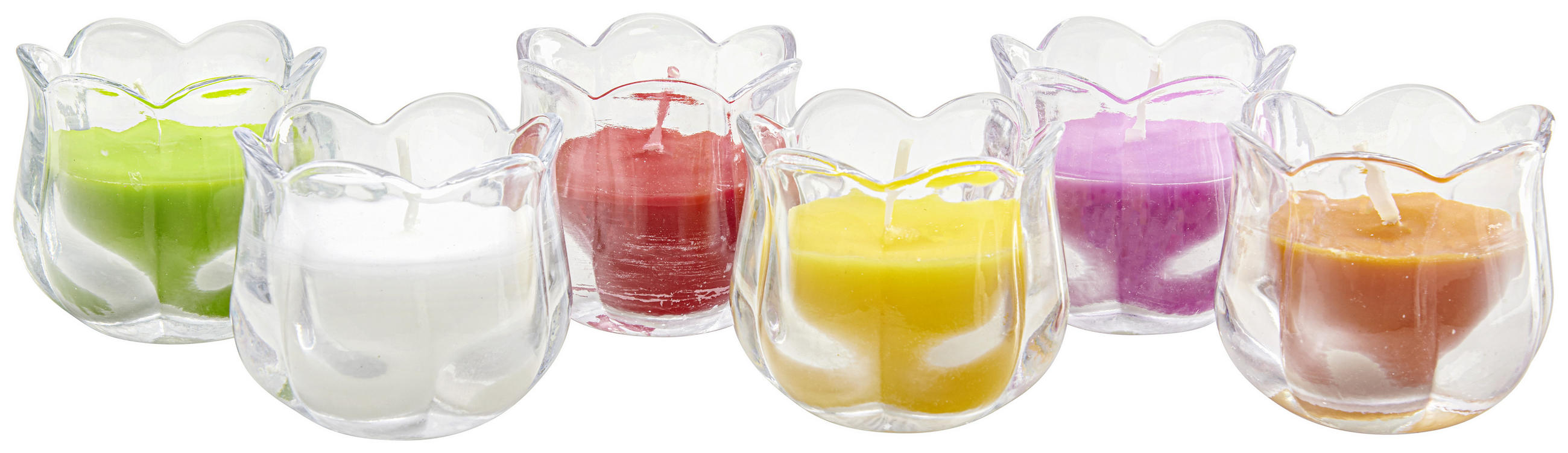 SVIEČKA V SKLE  - oranžová/číra, Basics, sklo (8,4/7,5cm) - Ambia Home