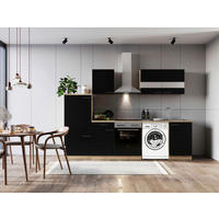 MODULKÖK 280 cm   i svart  - stålfärgad/svart, Basics, metall/trämaterial (280cm) - Respekta