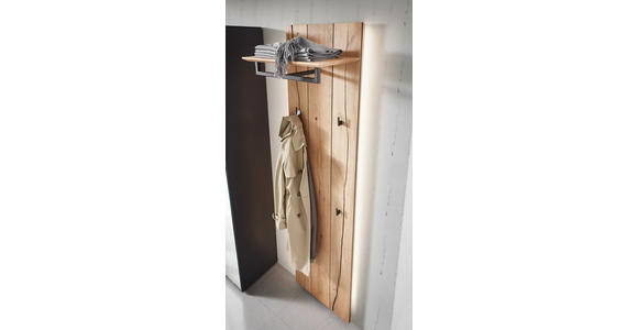 GARDEROBE in 128,8/205,5/37,1 cm - Wildeiche/Grau, Design, Glas/Holz (128,8/205,5/37,1cm) - Dieter Knoll