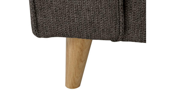 ECKSOFA in Flachgewebe Graubraun  - Eichefarben/Graubraun, KONVENTIONELL, Holz/Textil (265/159cm) - Carryhome