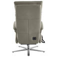 RELAXSESSEL in Leder Hellgrau  - Edelstahlfarben/Hellgrau, Design, Leder/Metall (70/124/85cm) - Cantus