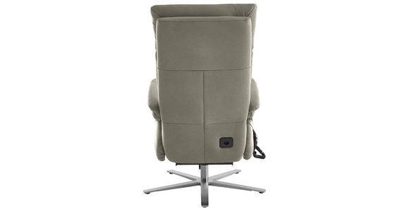 RELAXSESSEL in Leder Hellgrau - Edelstahlfarben/Hellgrau, Design, Leder/Metall (70/124/85cm) - Cantus