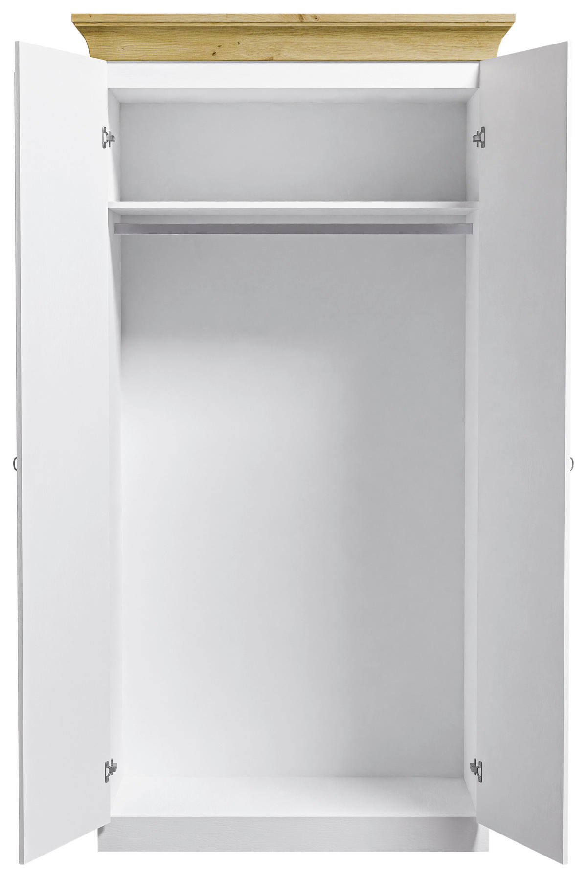 DREHTÜRENSCHRANK 108/210/64 cm,  in Weiß, Laugenfarbig, 2-türig  - Laugenfarbig/Weiß, ROMANTIK / LANDHAUS, Holz/Holzwerkstoff (108/210/64cm) - Boxxx