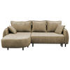 ECKSOFA MURANO Beige Chenille Zierkissen, Rückenkissen, Bettkasten  - Beige/Schwarz, Design, Holz/Textil (167/242cm) - MID.YOU