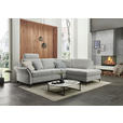 ECKSOFA  in Webstoff Ecru  - Ecru/Schwarz, KONVENTIONELL, Textil/Metall (277/201cm) - Dieter Knoll