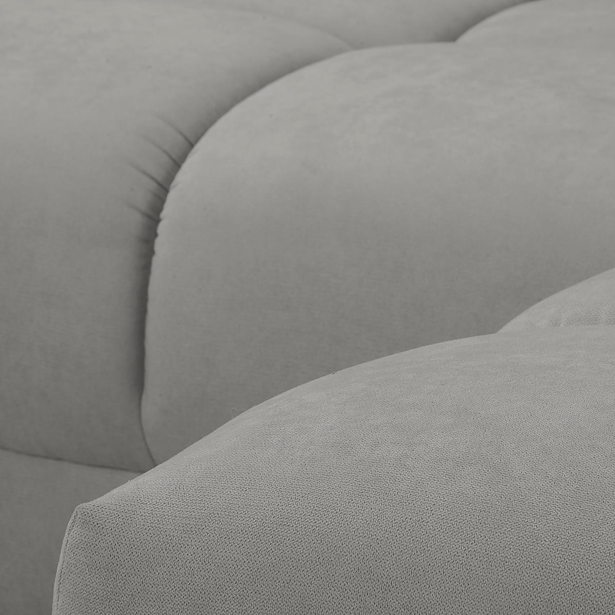 ECKSOFA in Mikrofaser Grau  - Silberfarben/Grau, Design, Textil/Metall (256/175cm) - Livetastic