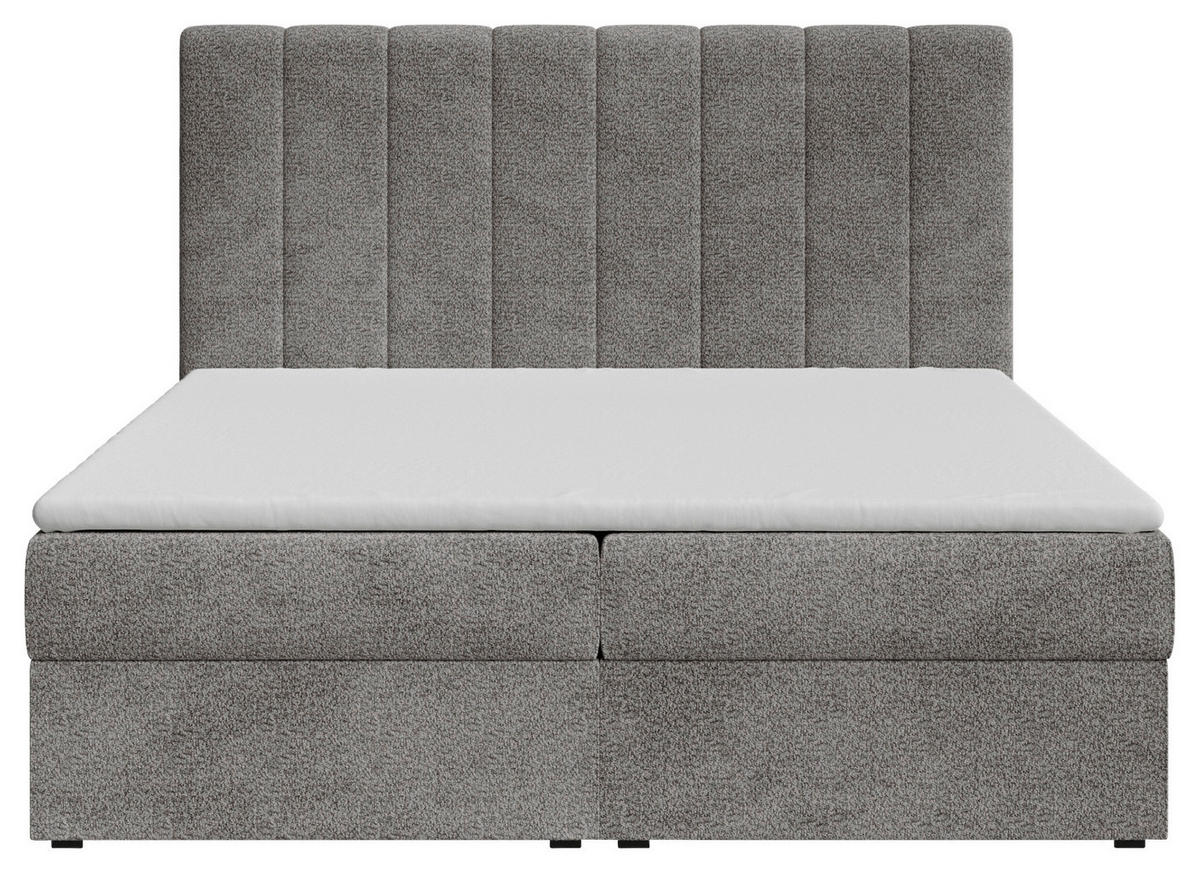 BOXBETT 160/200 cm,  in Anthrazit, Bettkasten, Topper,  - Anthrazit/Schwarz, MODERN, Holz/Kunststoff (160/200cm) - MID.YOU