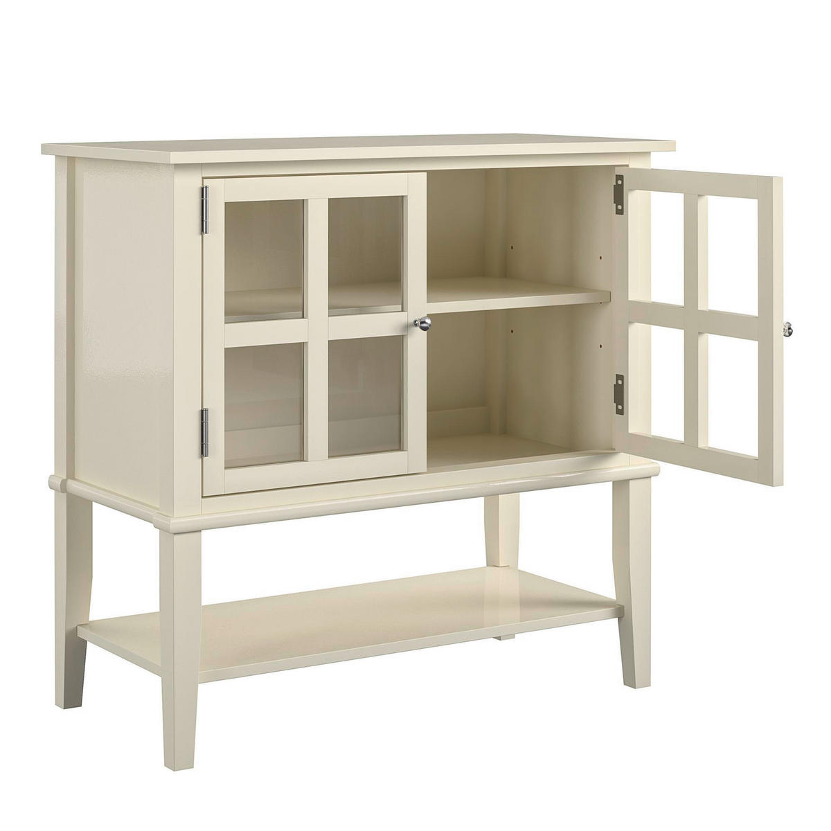 KOMMODE  in 80/78/40 cm  - Silberfarben/Weiß, Design, Glas/Holz (80/78/40cm) - MID.YOU